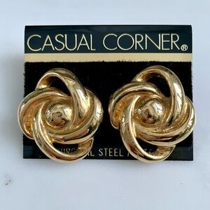 Casual Corner Twisted Gold Earrings